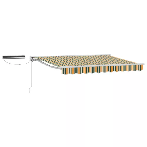  Elektromos Kihúzható Napernyő Zöld és Sárga 3 x 2,5 m