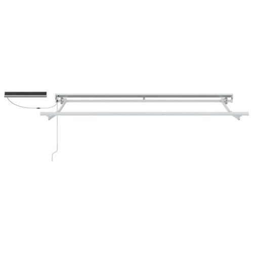  Elektromos Kihúzható Napernyő Zöld és Fehér 3 x 2,5 m