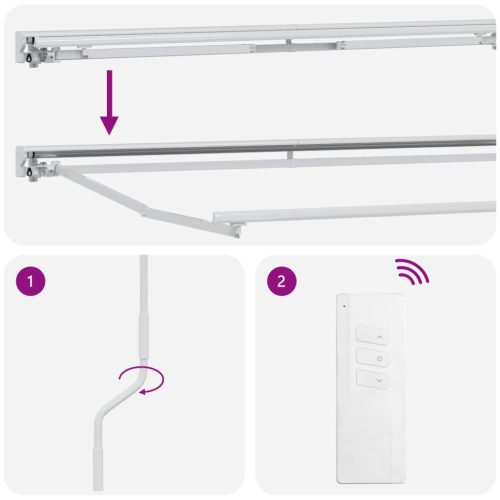  Elektromos Kihúzható Napernyő Zöld és Fehér 3 x 2,5 m