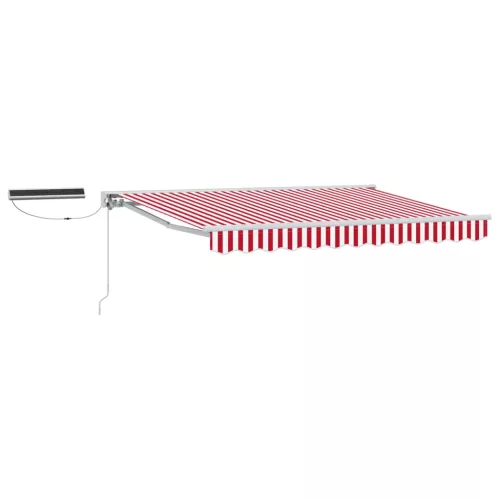  Elektromos Kihúzható Napernyő Piros és Fehér 3,5 x 2,5 m