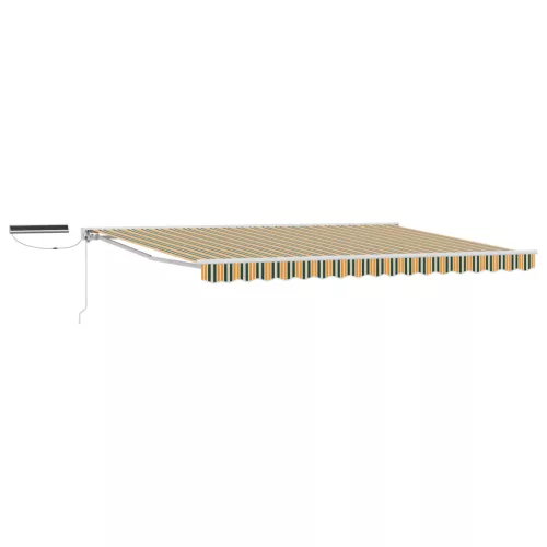  Elektromos Kihúzható Napernyő Zöld és Sárga 4 × 3,5 m