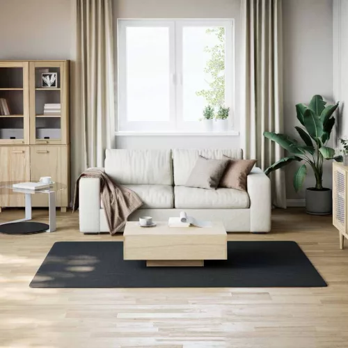  fekete csúszásmentes rövid szálú mosható szőnyeg 160 x 230 cm