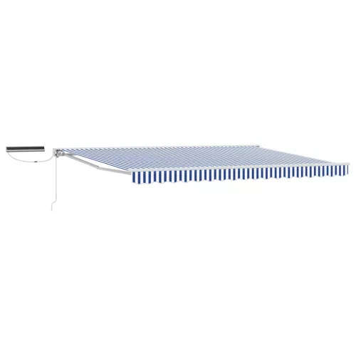  Elektromos Kihúzható Napernyő Kék és Fehér 5 x 3 m