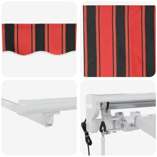  Elektromos Kihúzható Napernyő Narancssárga és fekete 5 × 3,5 m