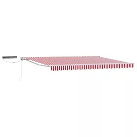    Elektromos Kihúzható Napernyő Piros és Fehér 5 × 3,5 m
