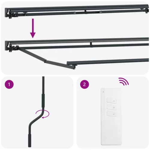  Elektromos Kihúzható Napernyő Világosszürke 3,5 x 2 m