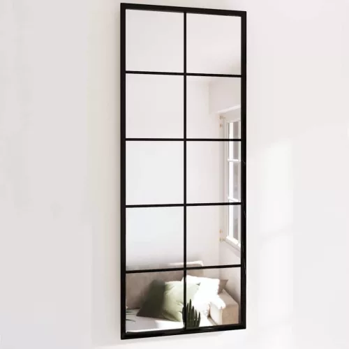  fekete fém fali tükör 100 x 40 cm