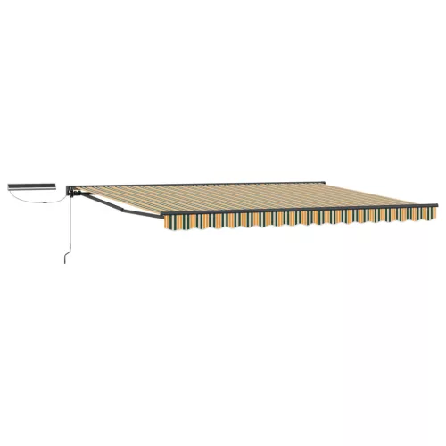  Elektromos Kihúzható Napernyő Zöld és Sárga 4,5 × 3,5 m