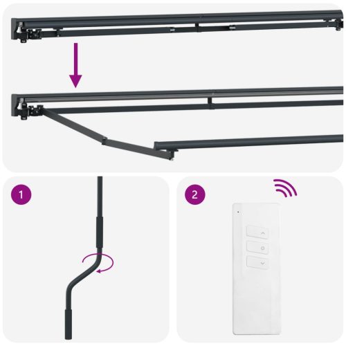  Elektromos Kihúzható Napernyő Zöld és Fehér 4,5 × 3,5 m