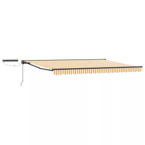  Elektromos Kihúzható Napernyő Sárga és Fehér 5 x 3 m