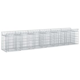    Gabion emelt ágy 2 pcs Ezüst 300 x 50 x 60 cm Horganyzott acél