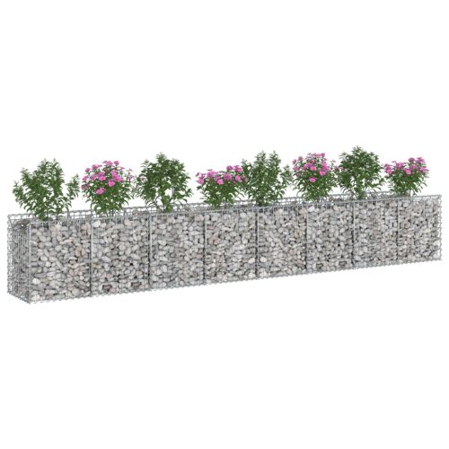  Gabion emelt ágy 2 pcs Ezüst 400 x 50 x 60 cm Horganyzott acél
