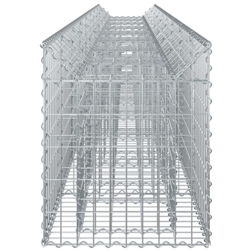  Gabion emelt ágy 2 pcs Ezüst 400 x 50 x 60 cm Horganyzott acél