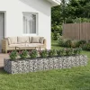  Gabion emelt ágy 3 pcs Ezüst