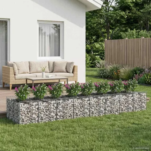  Gabion emelt ágy 3 pcs Ezüst