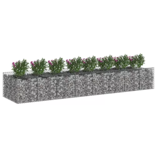  Gabion emelt ágy 3 pcs Ezüst
