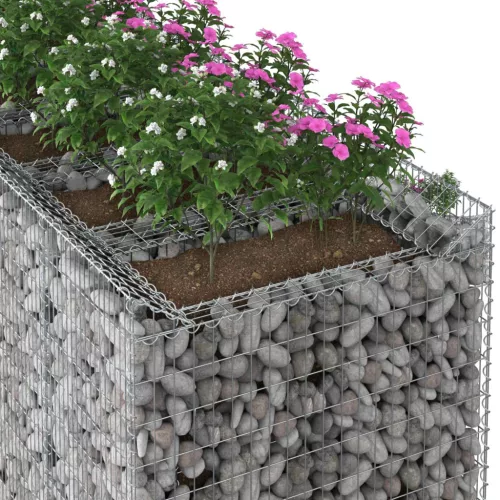  Gabion emelt ágy 3 pcs Ezüst