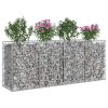  Gabion emelt ágy 2 pcs Ezüst 200 x 50 x 80 cm Horganyzott acél