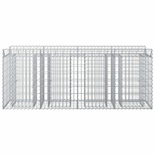  Gabion emelt ágy 2 pcs Ezüst 200 x 50 x 80 cm Horganyzott acél