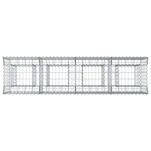  Gabion emelt ágy 2 pcs Ezüst 200 x 50 x 80 cm Horganyzott acél