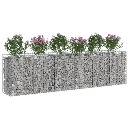  Gabion emelt ágy 2 pcs Ezüst 300 x 50 x 80 cm Horganyzott acél
