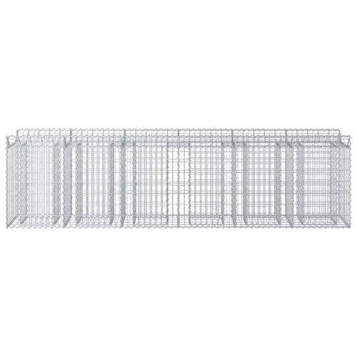  Gabion emelt ágy 2 pcs Ezüst 300 x 50 x 80 cm Horganyzott acél