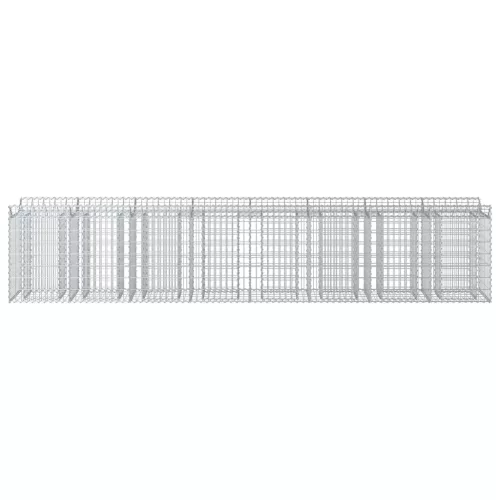  Gabion emelt ágy 3 pcs Ezüst 400 x 50 x 80 cm Horganyzott acél