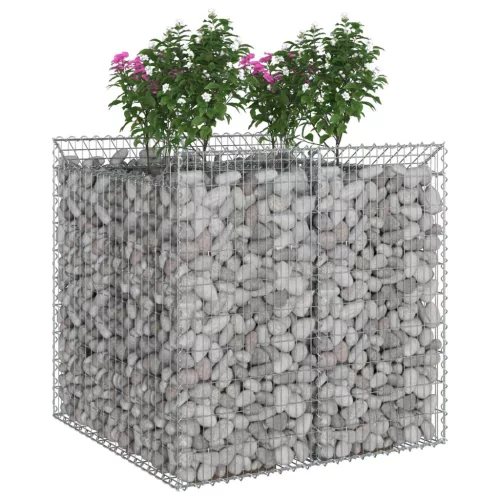  Gabion emelt ágy 2 pcs Ezüst