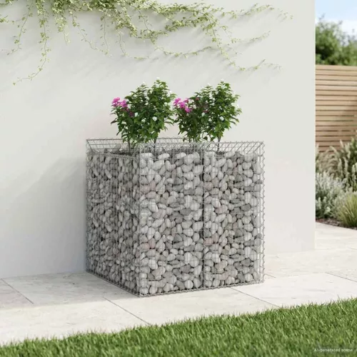  Gabion emelt ágy 2 pcs Ezüst