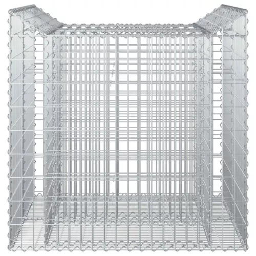  Gabion emelt ágy 2 pcs Ezüst