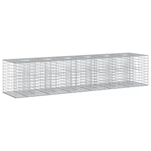  Gabion emelt ágy 2 pcs Ezüst 260 x 60 x 55 cm Horganyzott acél