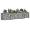  Gabion emelt ágy 2 pcs Ezüst 260 x 60 x 55 cm Horganyzott acél