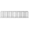  Gabion emelt ágy 2 pcs Ezüst 260 x 60 x 55 cm Horganyzott acél