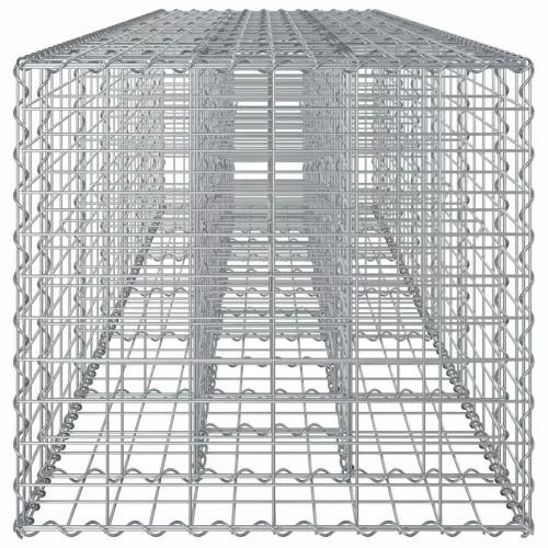  Gabion emelt ágy 2 pcs Ezüst 260 x 60 x 55 cm Horganyzott acél