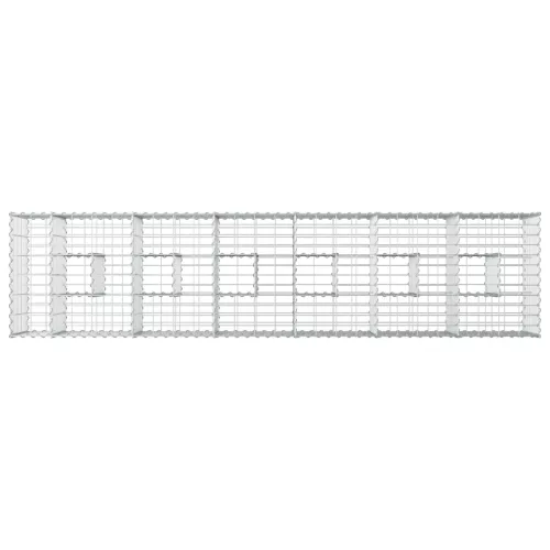  Gabion emelt ágy 2 pcs Ezüst 260 x 60 x 55 cm Horganyzott acél