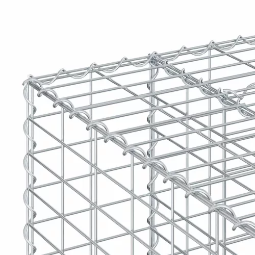  Gabion emelt ágy 2 pcs Ezüst 260 x 60 x 55 cm Horganyzott acél