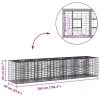  Gabion emelt ágy 2 pcs Ezüst 260 x 60 x 55 cm Horganyzott acél