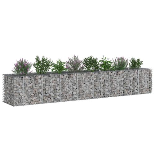  Gabion emelt ágy 2 pcs Ezüst 340 x 60 x 55 cm Horganyzott acél