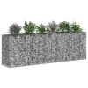  Gabion emelt ágy 2 pcs Ezüst 250 x 50 x 80 cm Horganyzott acél