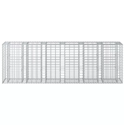  Gabion emelt ágy 2 pcs Ezüst 250 x 50 x 80 cm Horganyzott acél