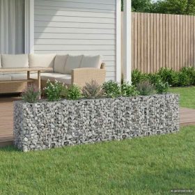    Gabion emelt ágy 2 pcs Ezüst 330 x 50 x 80 cm Horganyzott acél