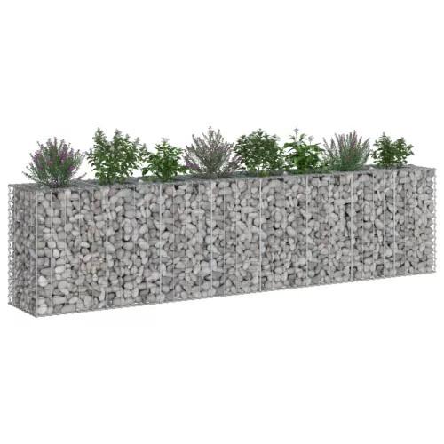  Gabion emelt ágy 2 pcs Ezüst 330 x 50 x 80 cm Horganyzott acél