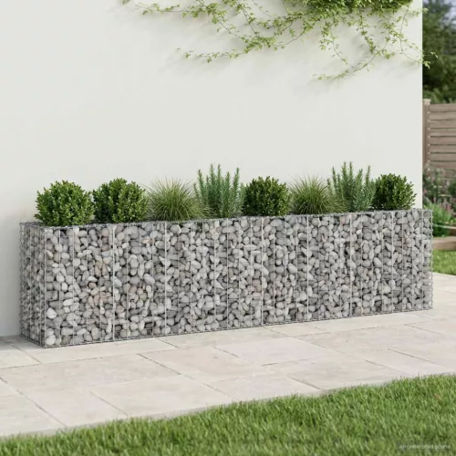  Gabion emelt ágy 2 pcs Ezüst 330 x 50 x 80 cm Horganyzott acél