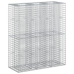    Gabion emelt ágy 2 pcs Ezüst 130 x 50 x 150 cm Horganyzott acél