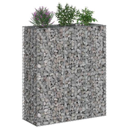  Gabion emelt ágy 2 pcs Ezüst 130 x 50 x 150 cm Horganyzott acél