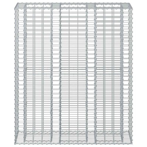  Gabion emelt ágy 2 pcs Ezüst 130 x 50 x 150 cm Horganyzott acél