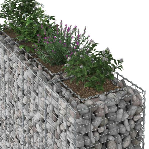  Gabion emelt ágy 2 pcs Ezüst 170 x 50 x 150 cm Horganyzott acél