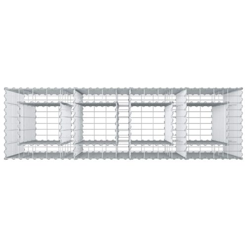  Gabion emelt ágy 2 pcs Ezüst 170 x 50 x 150 cm Horganyzott acél