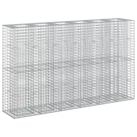    Gabion emelt ágy 3 pcs Ezüst 250 x 50 x 150 cm Horganyzott acél