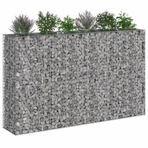 Gabion emelt ágy 3 pcs Ezüst 250 x 50 x 150 cm Horganyzott acél